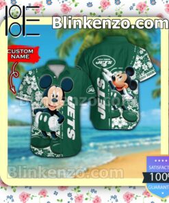 Personalized New York Jets & Mickey Mouse Mens Shirt, Swim Trunk