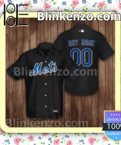 Personalized New York Mets Baseball Black Logo Branded Summer Hawaiian Shirt, Mens Shorts