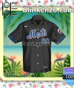 Personalized New York Mets Baseball Black Summer Hawaiian Shirt, Mens Shorts a