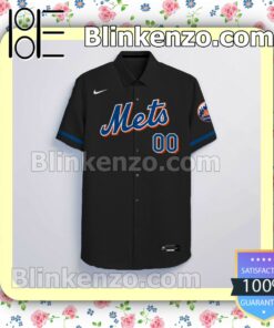 Personalized New York Mets Black Summer Hawaiian Shirt, Mens Shorts