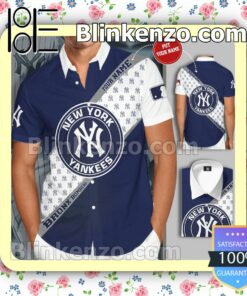 Personalized New York Yankees Baseball Team Blue Summer Hawaiian Shirt, Mens Shorts