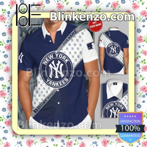Personalized New York Yankees Baseball Team Blue Summer Hawaiian Shirt, Mens Shorts