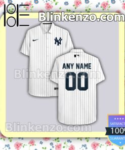 Personalized New York Yankees White Summer Hawaiian Shirt, Mens Shorts a
