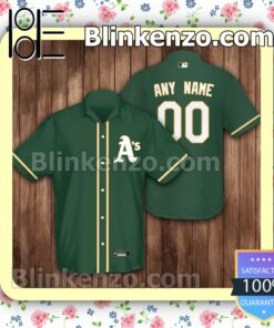Personalized Oakland Athletics Baseball Green Logo Branded Summer Hawaiian Shirt, Mens Shorts