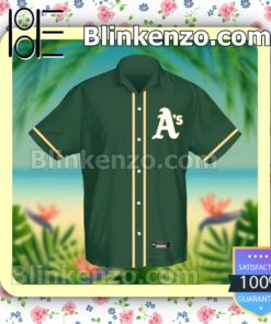 Personalized Oakland Athletics Baseball Green Logo Branded Summer Hawaiian Shirt, Mens Shorts a