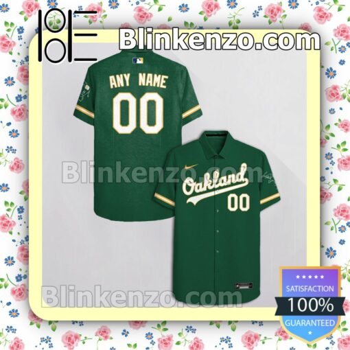 Personalized Oakland Athletics Green Gift For Fans Summer Hawaiian Shirt, Mens Shorts a