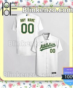 Personalized Oakland Athletics White Gift For Fans Summer Hawaiian Shirt, Mens Shorts a