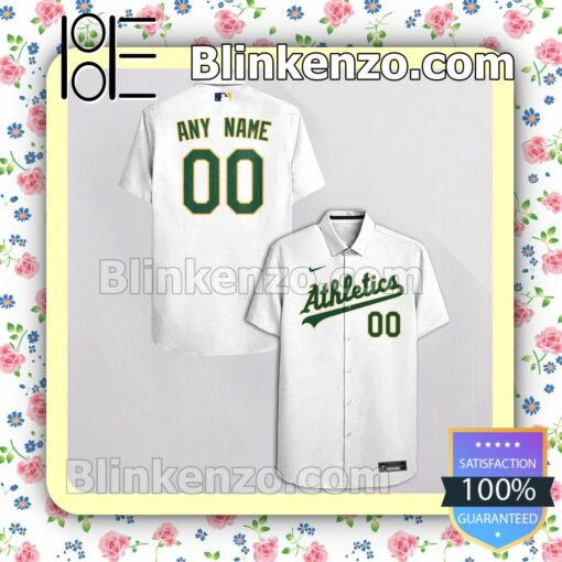 Personalized Oakland Athletics White Gift For Fans Summer Hawaiian Shirt, Mens Shorts a