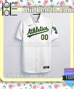 Personalized Oakland Athletics White Logo Branded Summer Hawaiian Shirt, Mens Shorts