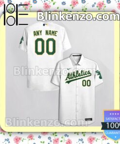 Personalized Oakland Athletics White Logo Branded Summer Hawaiian Shirt, Mens Shorts a