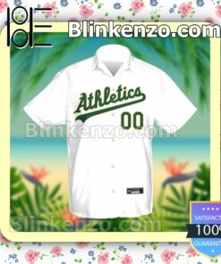 Personalized Oakland Athletics White Summer Hawaiian Shirt, Mens Shorts a