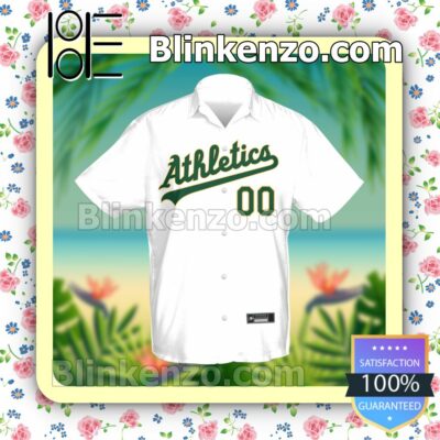 Personalized Oakland Athletics White Summer Hawaiian Shirt, Mens Shorts a