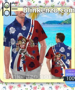 Personalized Ohio State Buckeyes American Flag Mens Shirt, Swim Trunk