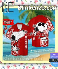 Personalized Ohio State Buckeyes & Snoopy Mens Shirt, Swim Trunk