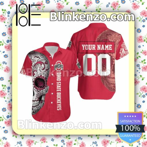 Personalized Ohio State Buckeyes Sugar Skull Summer Shirt