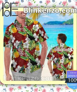 Personalized Oklahoma Sooners Parrot Floral Tropical Mens Shirt, Swim Trunk