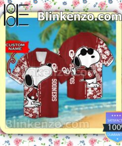 Personalized Oklahoma Sooners & Snoopy Mens Shirt, Swim Trunk