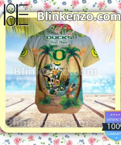 Personalized Oregon Ducks Flamingo Parrot Mens Shirt, Swim Trunk a