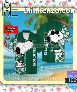 Personalized Oregon Ducks & Snoopy Mens Shirt, Swim Trunk