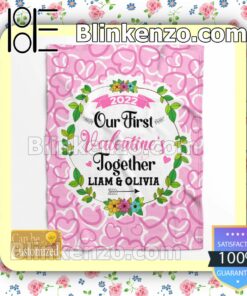 Personalized Our First Valentine's Together Customized Handmade Blankets