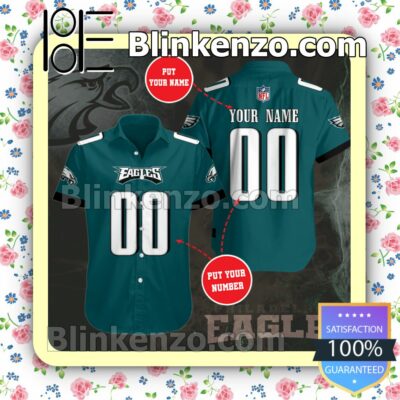 Personalized Philadelphia Eagles Football Team Green Summer Hawaiian Shirt, Mens Shorts