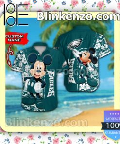 Personalized Philadelphia Eagles & Mickey Mouse Mens Shirt, Swim Trunk