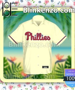 Personalized Philadelphia Phillies Baseball Gold Summer Hawaiian Shirt, Mens Shorts a