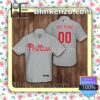 Personalized Philadelphia Phillies Baseball Gray Summer Hawaiian Shirt, Mens Shorts