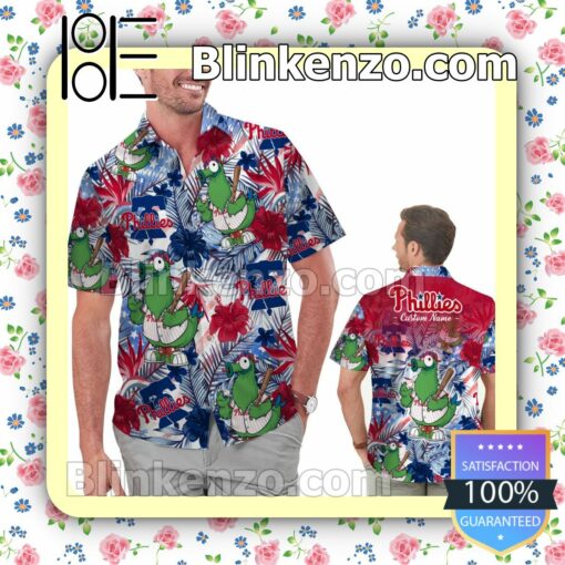 Personalized Philadelphia Phillies Tropical Floral America Flag For MLB Football Lovers Mens Shirt, Swim Trunk