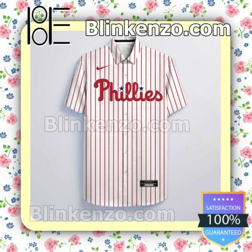 Personalized Philadelphia Phillies White Summer Hawaiian Shirt, Mens Shorts