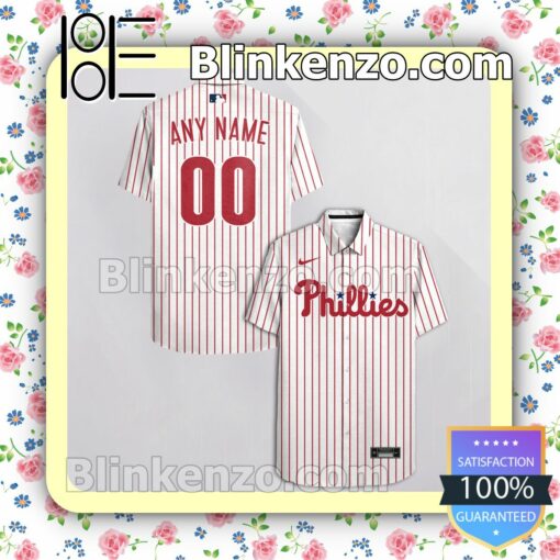 Personalized Philadelphia Phillies White Summer Hawaiian Shirt, Mens Shorts a