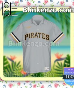 Personalized Pittsburgh Pirates Baseball Gray Summer Hawaiian Shirt, Mens Shorts a