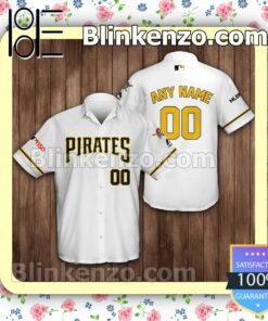 Personalized Pittsburgh Pirates Baseball White Summer Hawaiian Shirt, Mens Shorts
