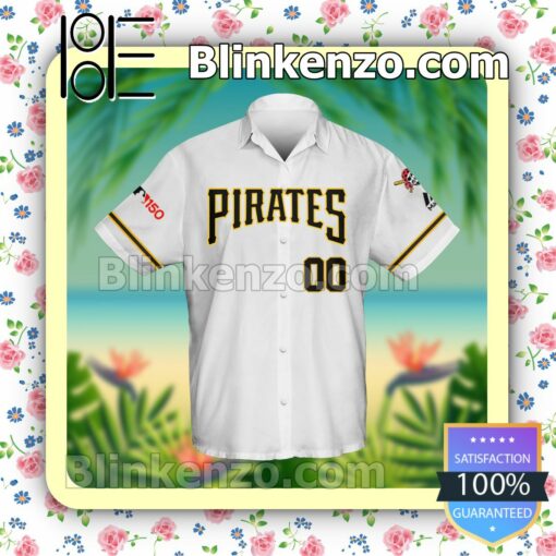 Personalized Pittsburgh Pirates Baseball White Summer Hawaiian Shirt, Mens Shorts a