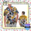 Personalized Pittsburgh Pirates Tropical Floral America Flag For MLB Football Lovers Mens Shirt, Swim Trunk