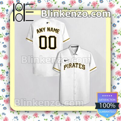 Personalized Pittsburgh Pirates White Logo Branded Summer Hawaiian Shirt, Mens Shorts