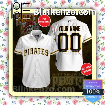 Personalized Pittsburgh Pirates White Summer Hawaiian Shirt, Mens Shorts