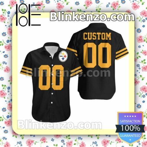 Personalized Pittsburgh Steelers Black Jersey Inspired Style Summer Shirt