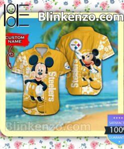 Personalized Pittsburgh Steelers & Mickey Mouse Mens Shirt, Swim Trunk