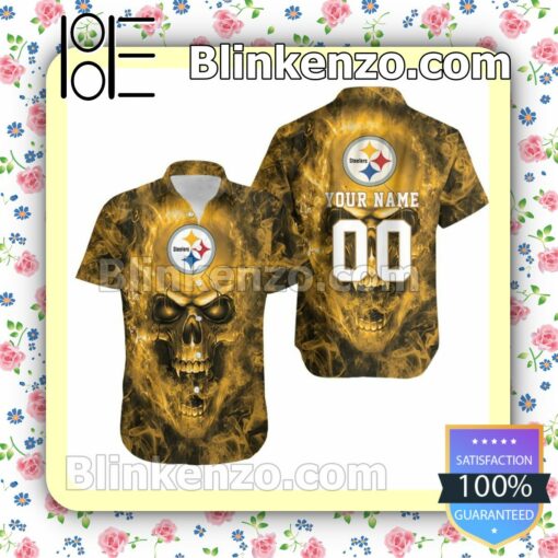 Personalized Pittsburgh Steelers Nfl Gold Skull Summer Shirt