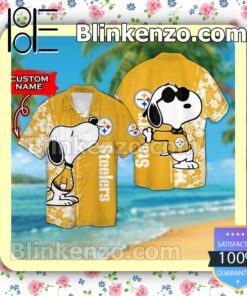 Personalized Pittsburgh Steelers & Snoopy Mens Shirt, Swim Trunk