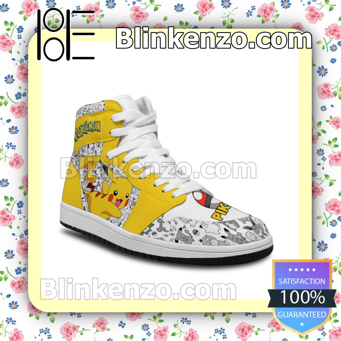 Personalized Pokemon Pikachu Custom Air 1 Mid Shoes - Blinkenzo