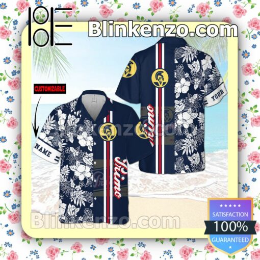 Personalized Primo Flowery Navy Summer Hawaiian Shirt, Mens Shorts