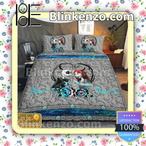 Personalized Romantic Couple Love Forever Queen King Quilt Blanket Set a