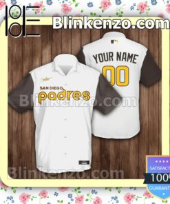Personalized San Diego Padres Baseball White Brown Summer Hawaiian Shirt, Mens Shorts