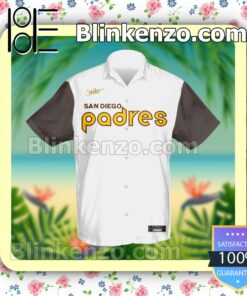 Personalized San Diego Padres Baseball White Brown Summer Hawaiian Shirt, Mens Shorts a