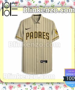 Personalized San Diego Padres Beige Summer Hawaiian Shirt, Mens Shorts