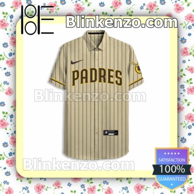 Personalized San Diego Padres Beige Summer Hawaiian Shirt, Mens Shorts