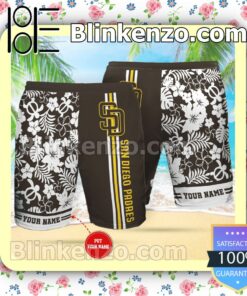 Personalized San Diego Padres  Brown Summer Hawaiian Shirt, Mens Shorts