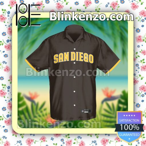 Personalized San Diego Padres Brown Summer Hawaiian Shirt, Mens Shorts a